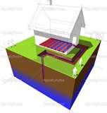 Geothermal Heat Pump Illustration Photos